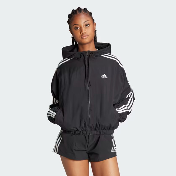 $70 NEW WITH TAGS Adidas Womens Essentials 3-Stripes Woven Windbreaker S HT3399 - Picture 2 of 5